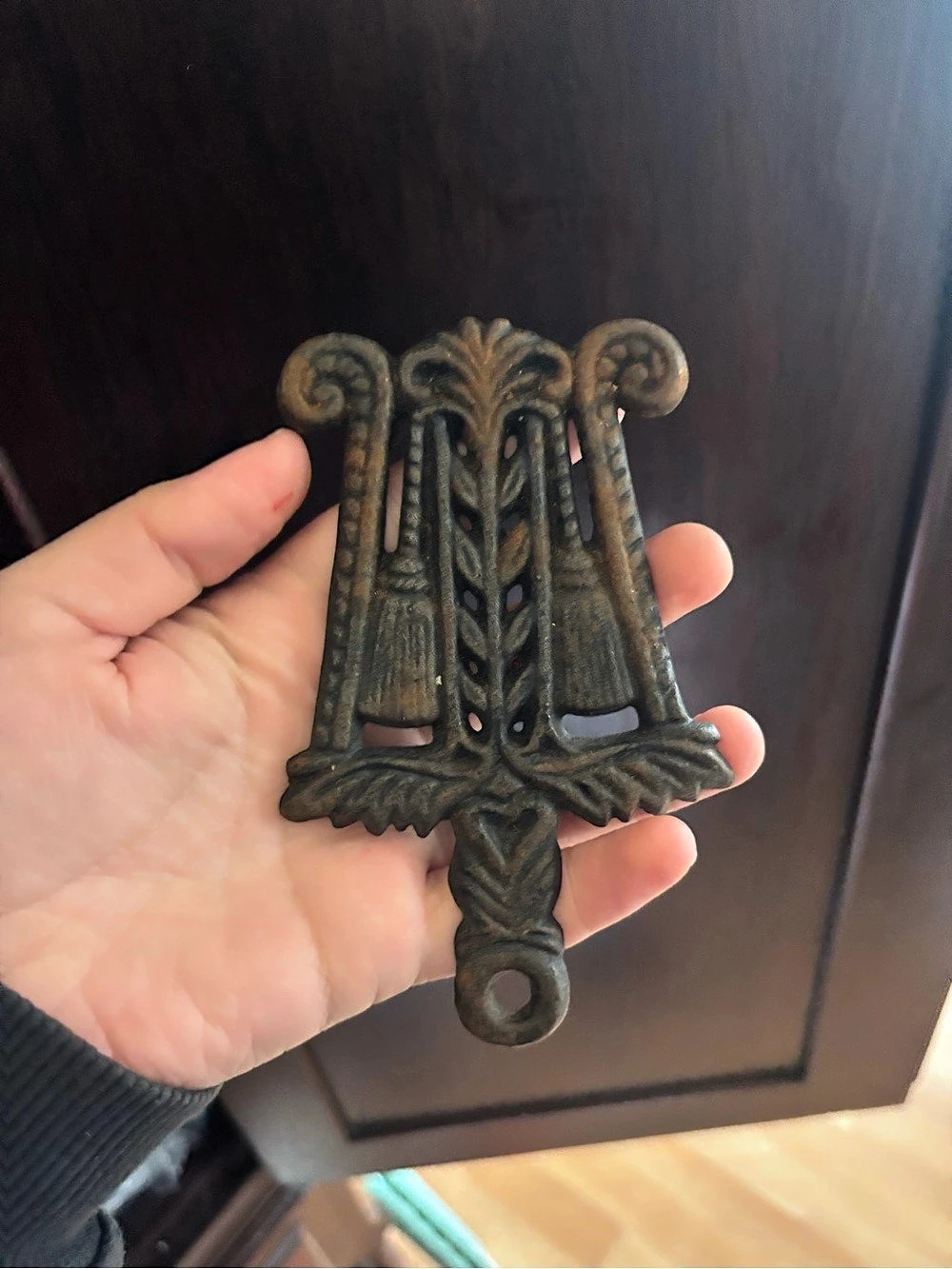 LOT OF 3 Vintage Ornate cast iron trivets